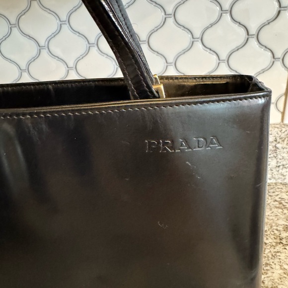 Prada Black Leather Tote Bag - Picture 2 of 12